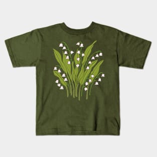 LILY OF THE VALLEY Floral Botanical in Spring Green - UnBlink Studio by Jackie Tahara Kids T-Shirt